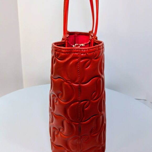 Christian Louboutin Orange Red Hall Logo-Embossed Leather Cabata Tote Bag - Picture 7 of 15